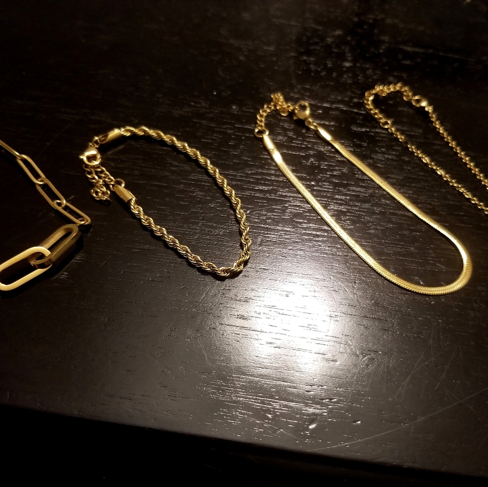 18K Gold Plated Bracelets Lot of 4
